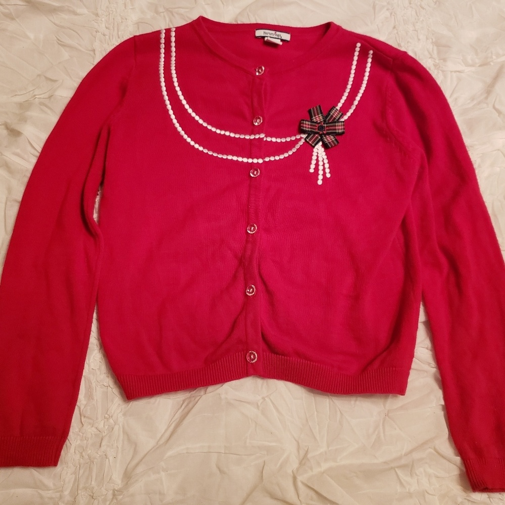 Girl's Hartstrings, Size 7 Red Cardigan.